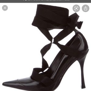 ICONIC GUCCI x TOM FORD RUNWAY W/F 2002 COLLECTION BLACK LEATHER STILETTOS AUTH